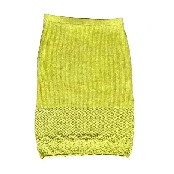 House of Harlow 1960 Yellow Kint Midi Skirt - Picture 1 of 5